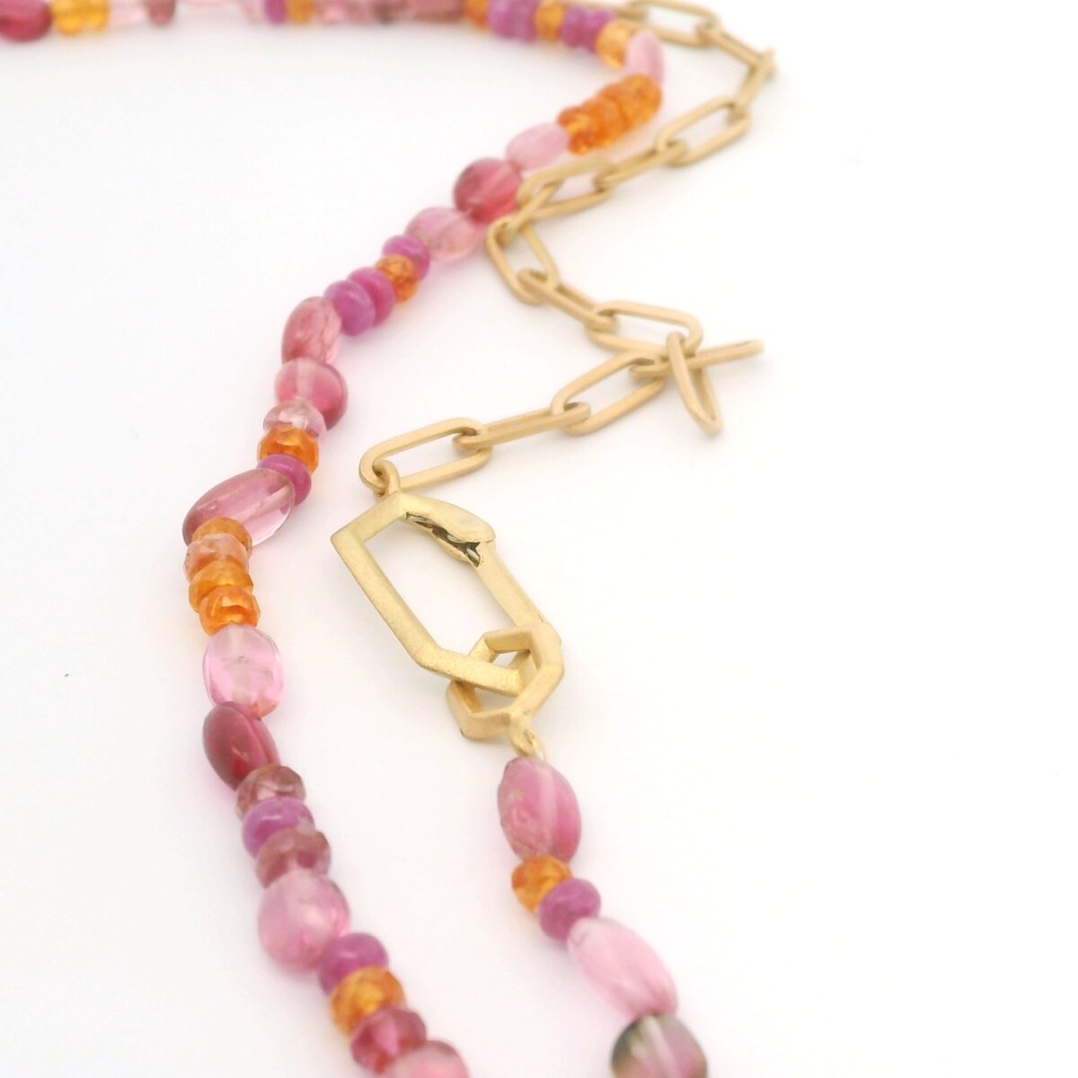 Multi-faceted Pink and Orange Necklace