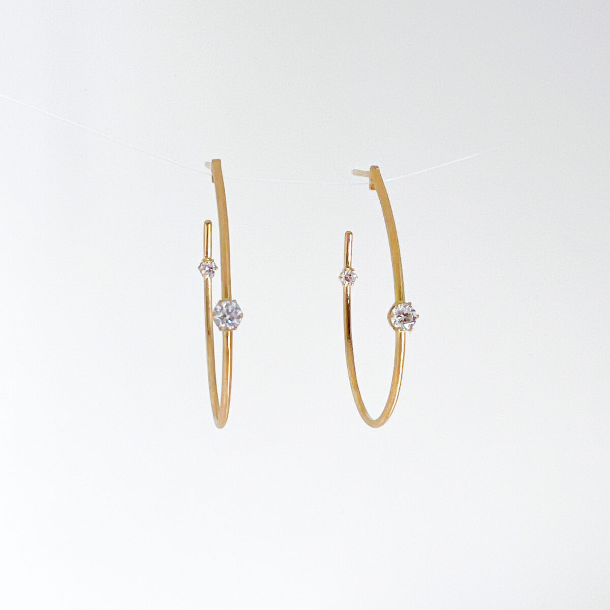 Yellow Gold Duet Hoop Earrings