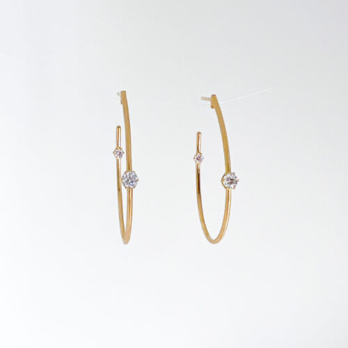 Yellow Gold Duet Hoop Earrings