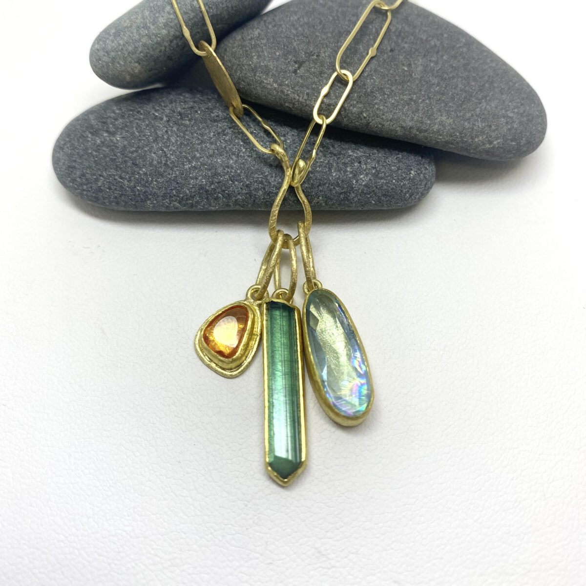 Elongated Aquamarine Oval Pendant