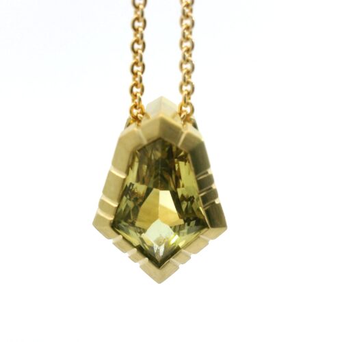 Yellow Gold and Diamond Cien Cluster Necklace
