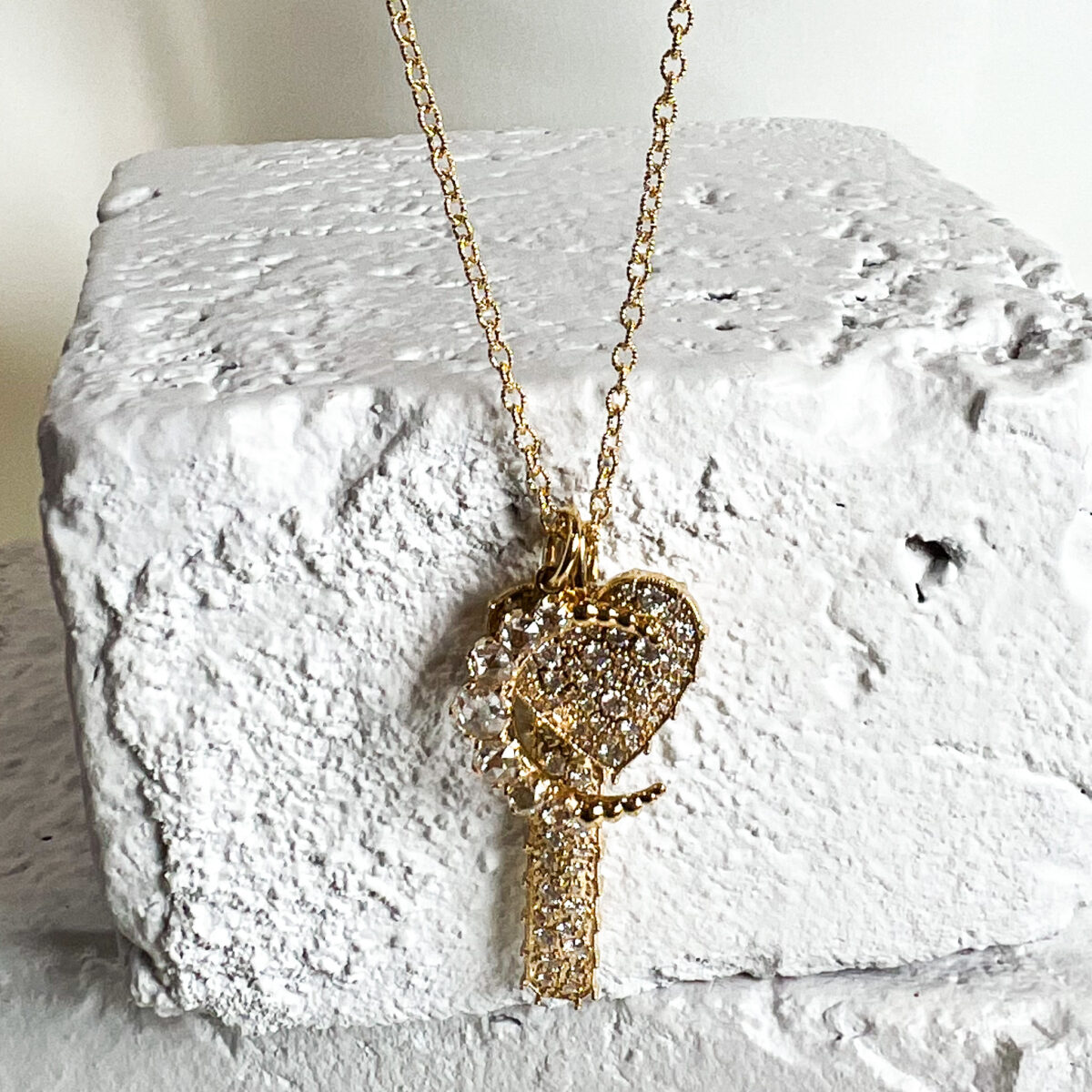 Yellow Gold and Diamond Heart Pendant