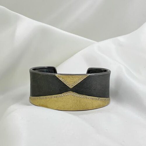 Geometric Mixed Metal Cuff