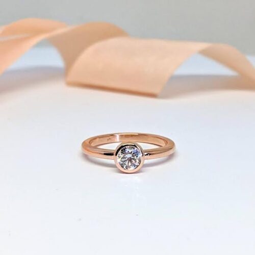 Rose Gold Classic Bezel Set Solitaire