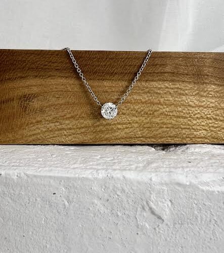 Platinum and Diamond Necklace, 0.91 ct