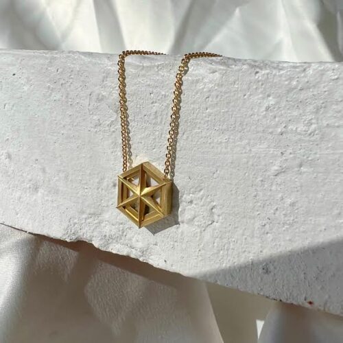 18K Yellow Gold Open Star Locket