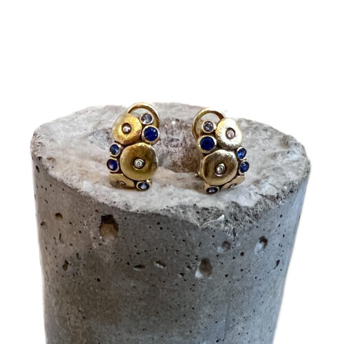 Yellow Gold Blue Sapphire Orchard Earrings