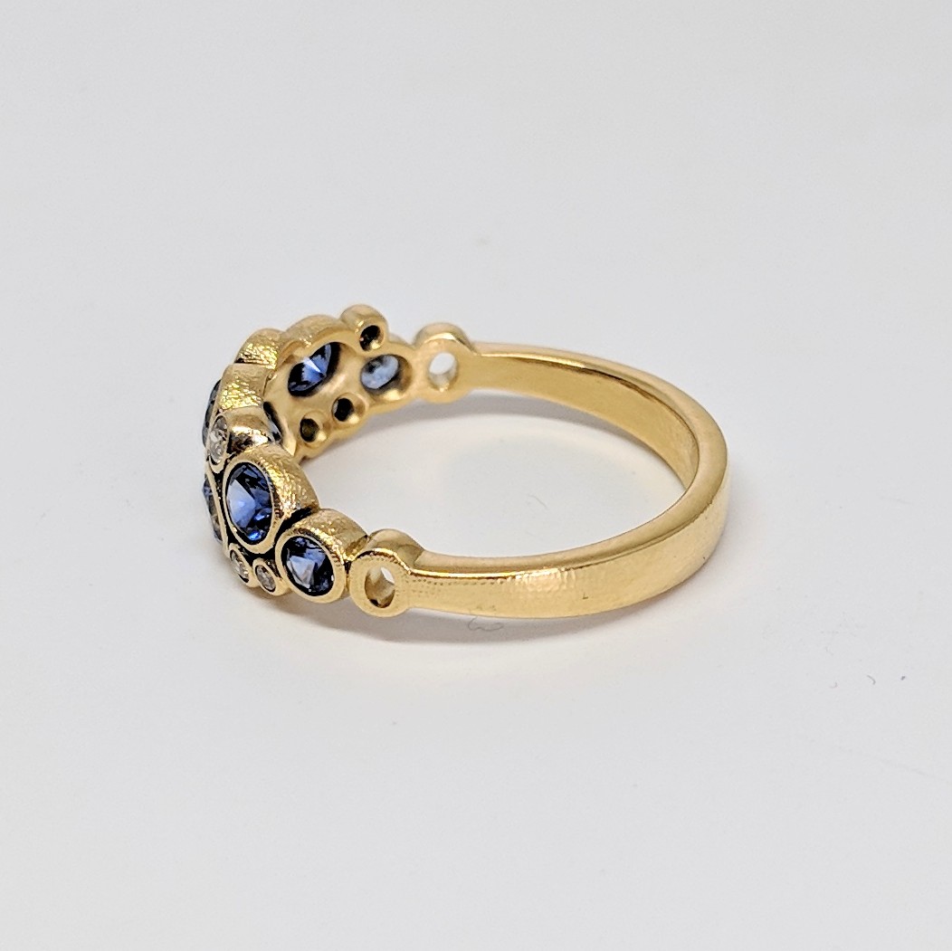 Sapphire and Diamond Mixed Gemstone Ring