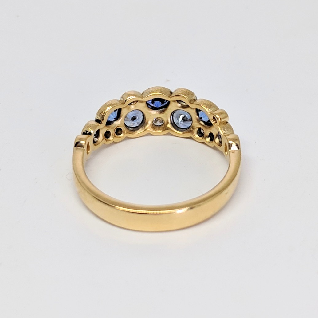 Sapphire and Diamond Mixed Gemstone Ring