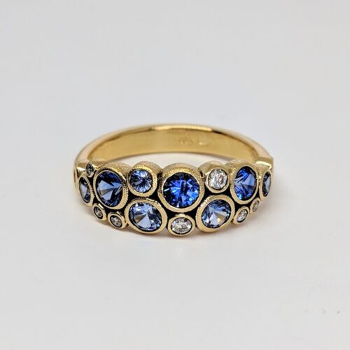 Sapphire and Diamond Mixed Gemstone Ring