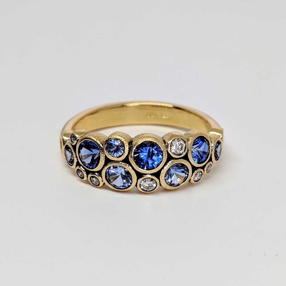 Sapphire and Diamond Mixed Gemstone Ring
