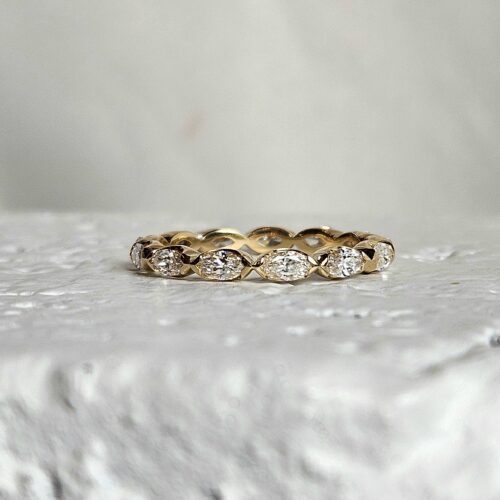 Yellow gold Marquis diamond Eternity Band