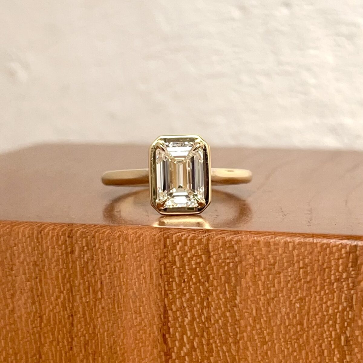 Yellow Gold Emerald Cut Diamond Ring