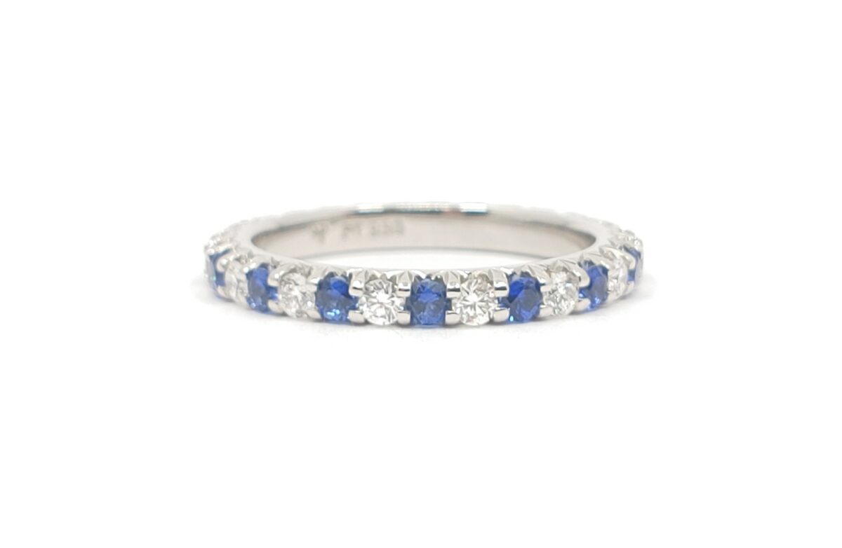 Platinum DIamond and Sapphire Eternnity Band