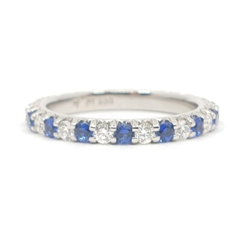 Platinum DIamond and Sapphire Eternnity Band