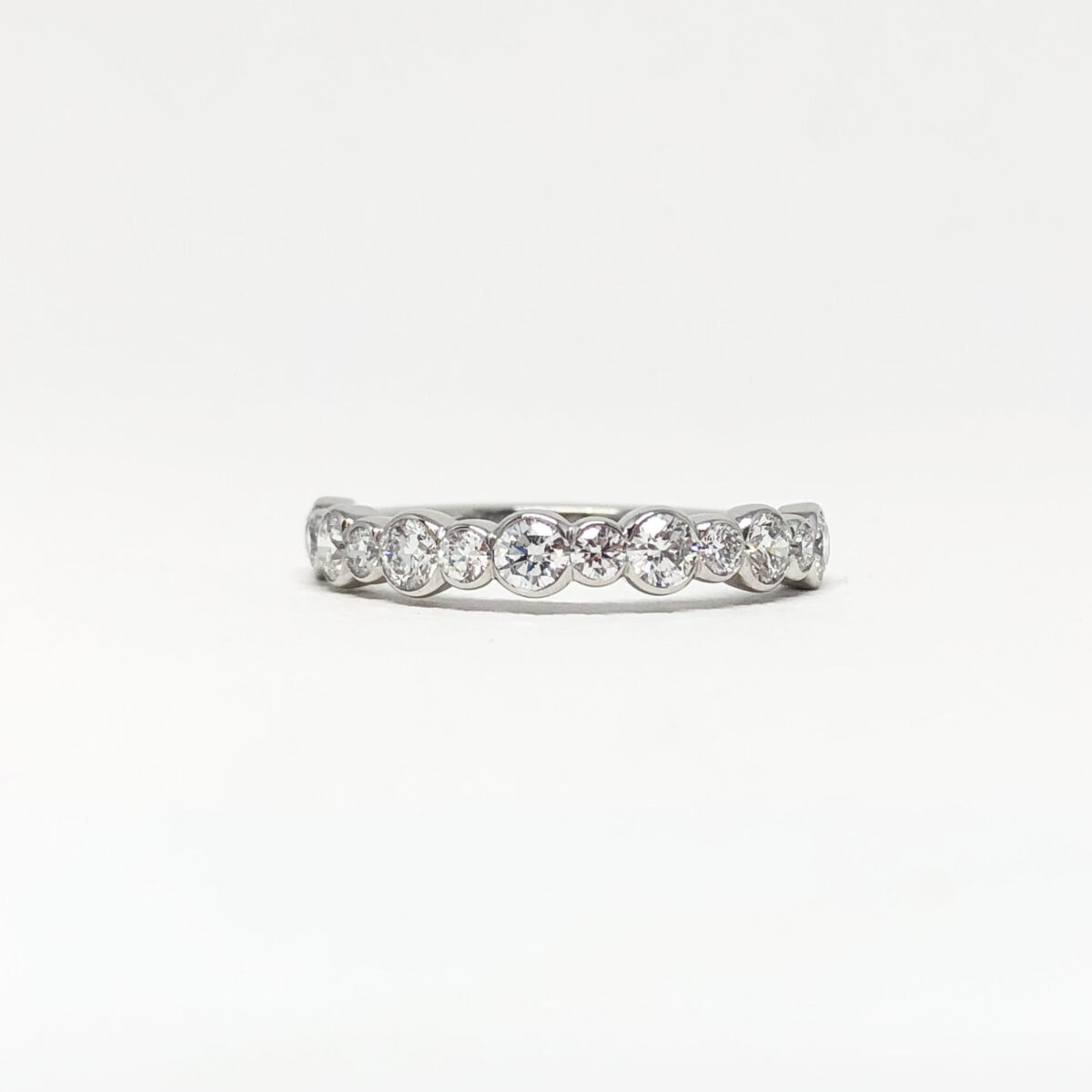 Alternating Platinum Bezel Ring