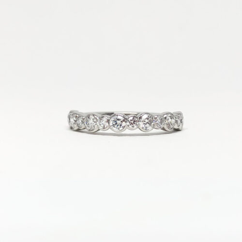 Alternating Platinum Bezel Ring