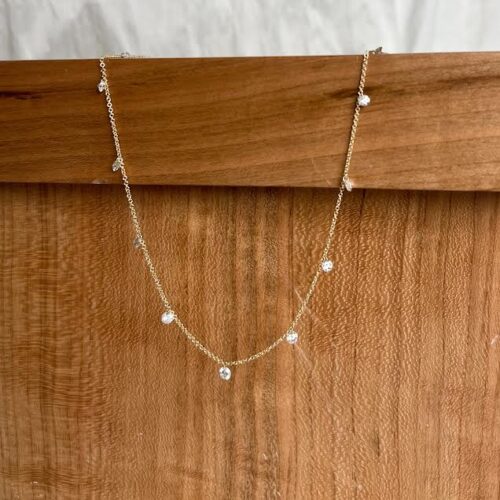 Floating Diamond Station Necklace