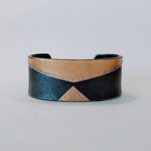 Geometric Mixed Metal Cuff