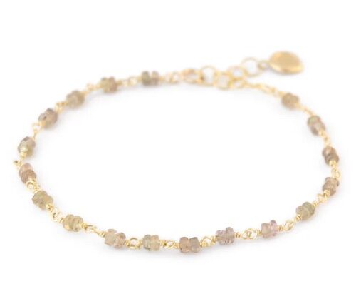 Champagne Garnet and Yellow Gold Bracelet