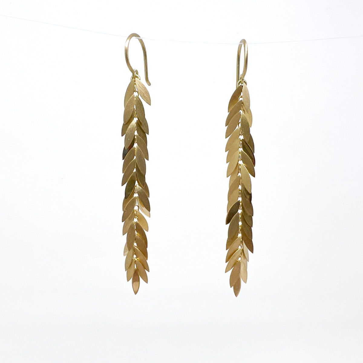 Long Falling Leaf Earrings