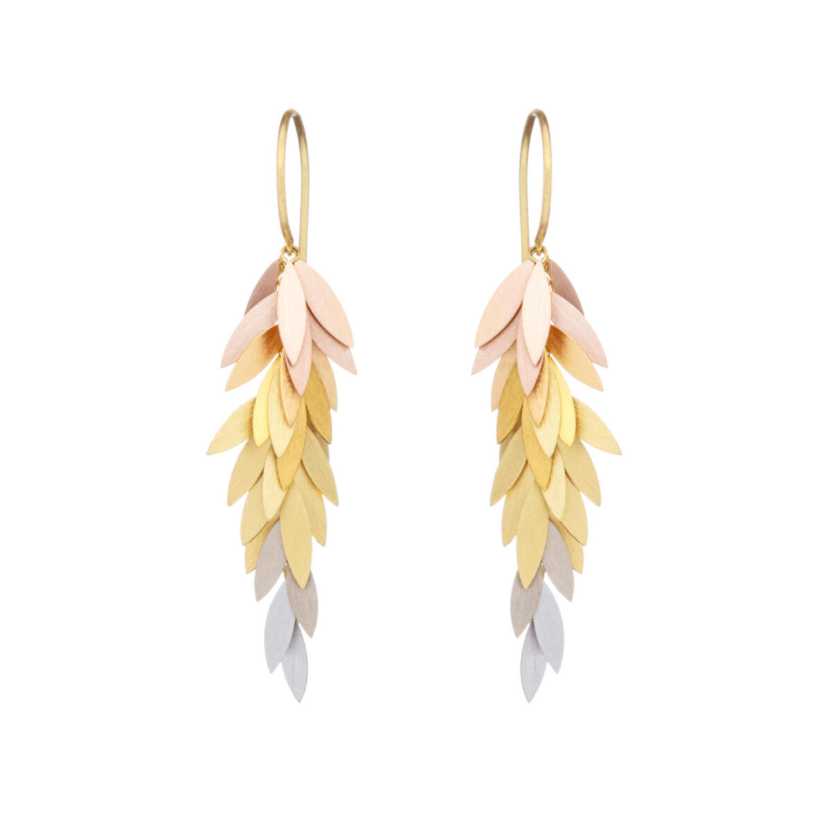 Rainbow Gold Falling Leaf Earrings