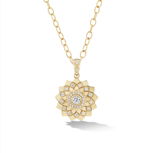 Yellow Gold and Diamond Temple Mandala Pendant