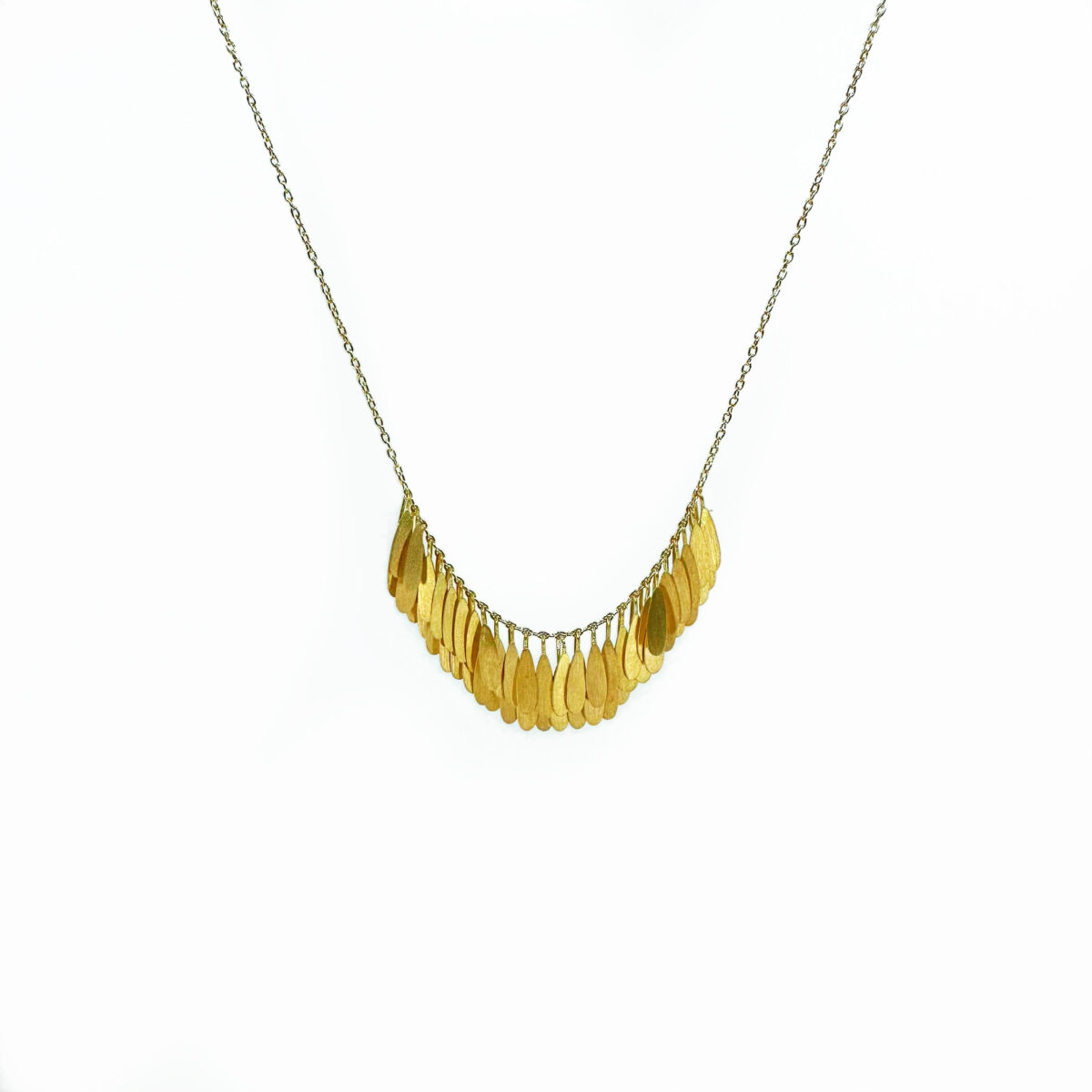 Yellow Gold Dandelion Arc Necklace