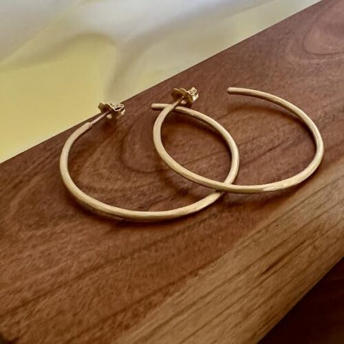 18 karat Yellow Gold Hoop Earrings, Large