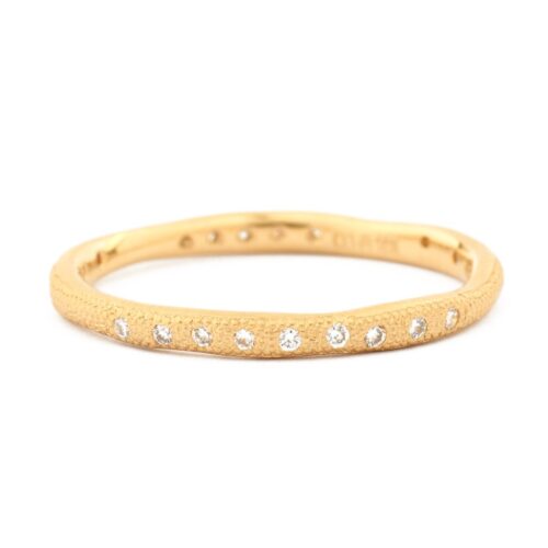 Yellow Gold and Diamond Wonky Band