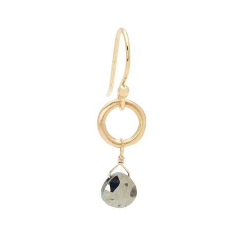 Pyrite Circle Drop Earrings