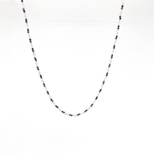 Yellow Gold and Blue Sapphire Necklace