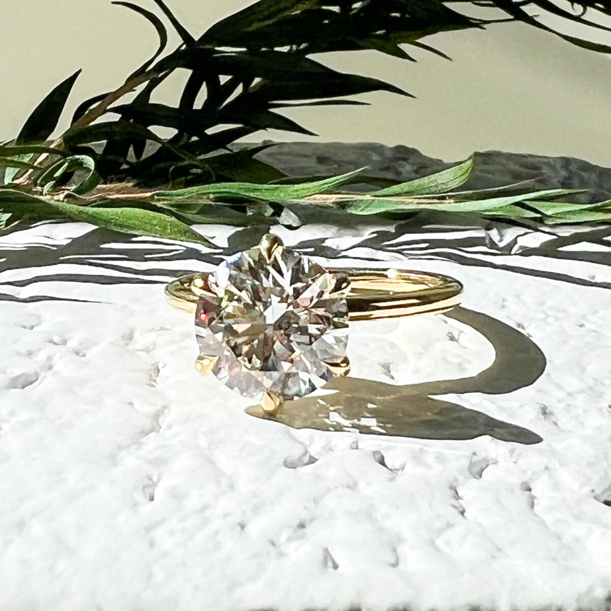 Yellow Gold 3.01 Carat 6 Prong Diamond Solitaire