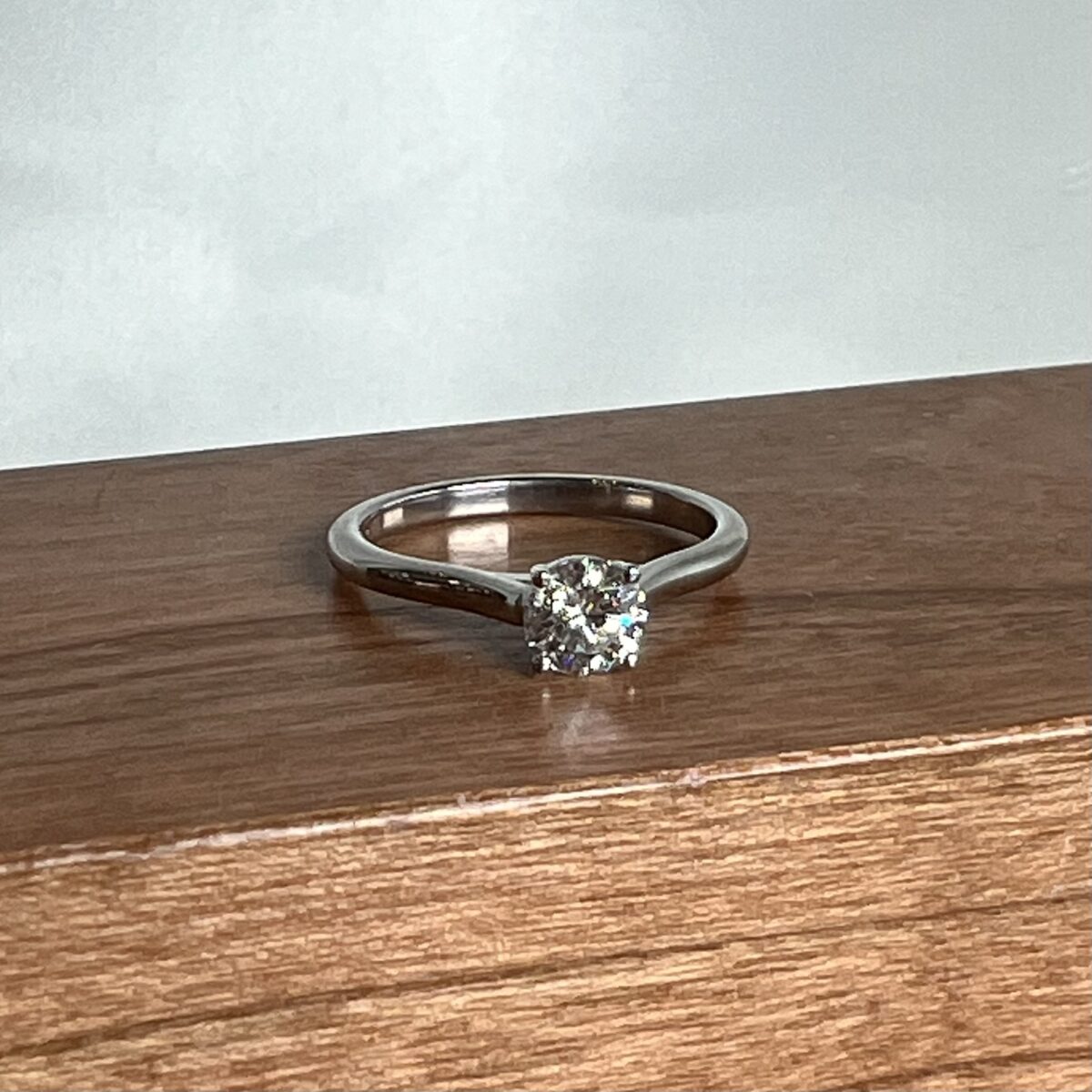 Platinum and 0.51 ct Diamond Solitaire Ring