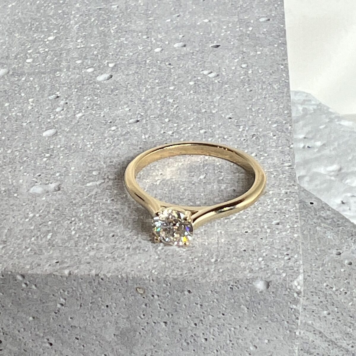 Yellow Gold and 0.58 CT Diamond Solitaire