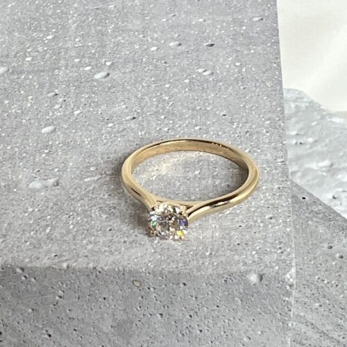 Yellow Gold and 0.58 CT Diamond Solitaire