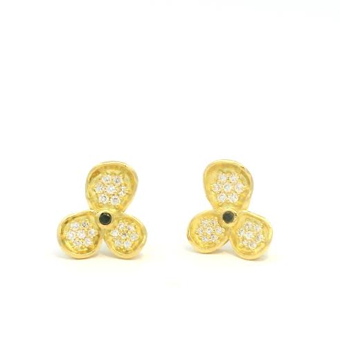 Yellow Gold Diamond 'Forget Me Not' Stud