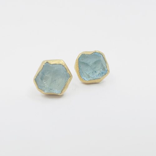 Aquamarine Crystal Stud Earring