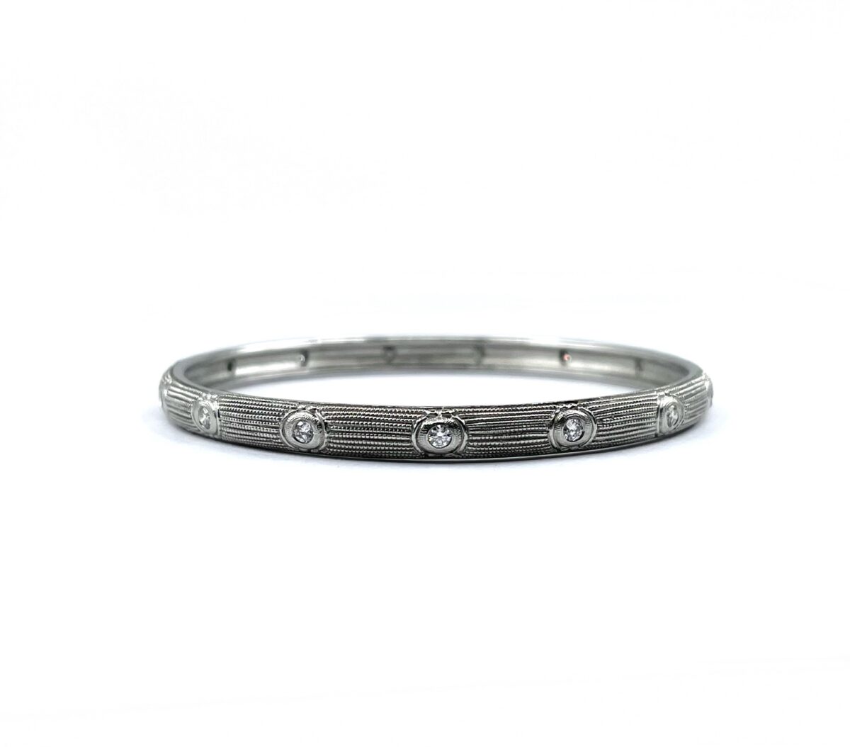 Platinum and Diamond Bangle Bracelet