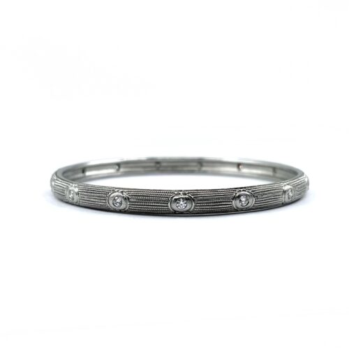 Platinum and Diamond Bangle Bracelet