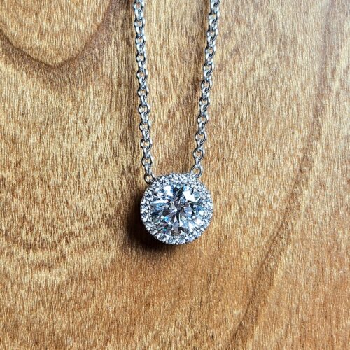 0.90 CT Diamond Halo Pendant