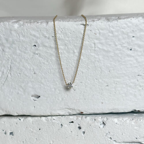 Gold and Diamond 3 Prong Pendant