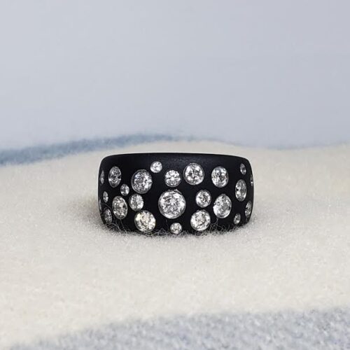 Stars in Heaven Steel and Diamond Ring