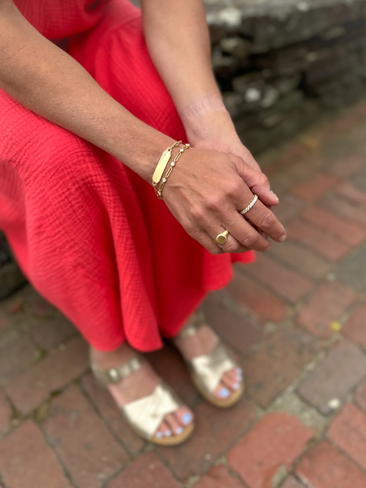 Yellow Gold and Diamond ID Bracelet