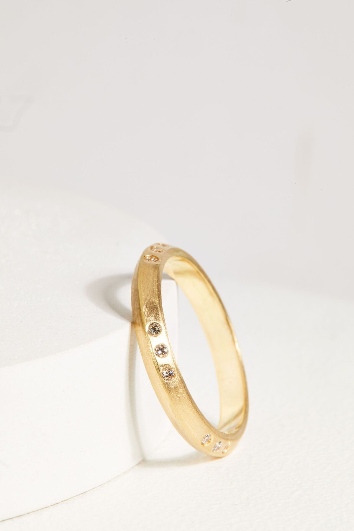 Yellow Gold and Diamond Patterned Band