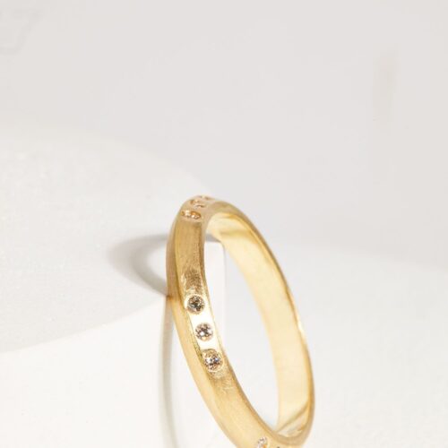 Yellow Gold and Diamond Patterned Band
