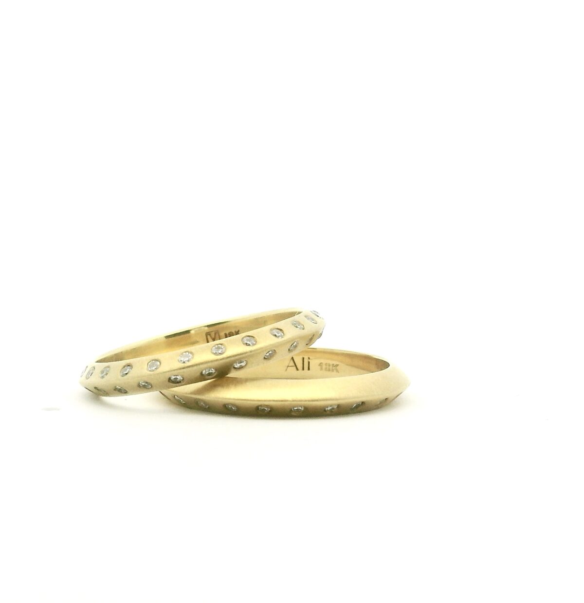 Gold Knife Edge Diamond Eternity Band
