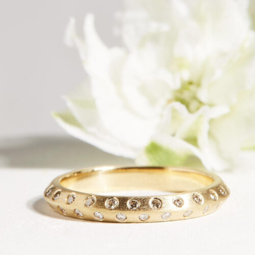Gold Knife Edge Diamond Eternity Band