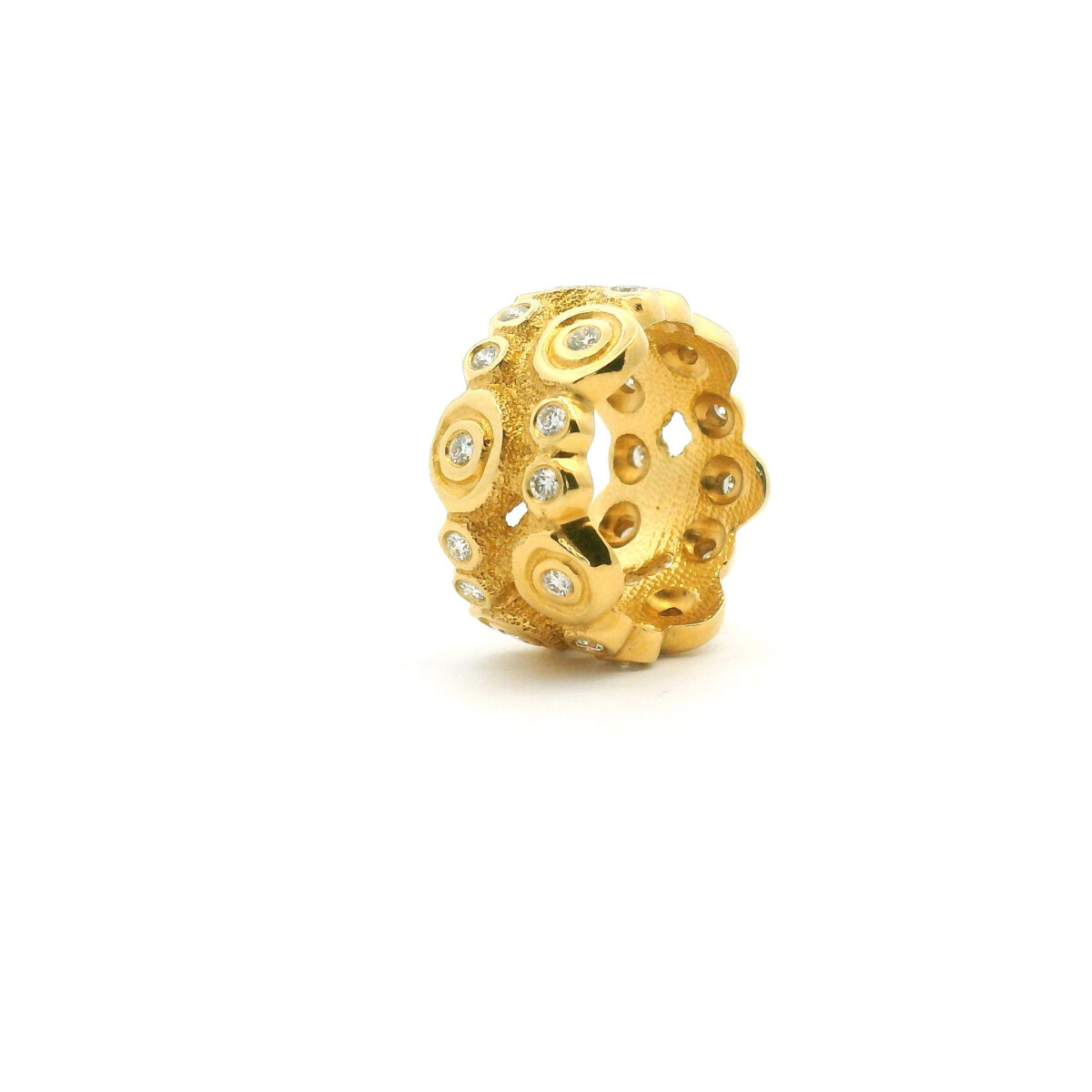 Yellow Gold and Diamond Happy Circles Band
