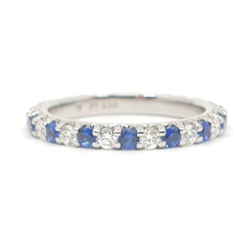 Platinum DIamond and Sapphire Eternnity Band